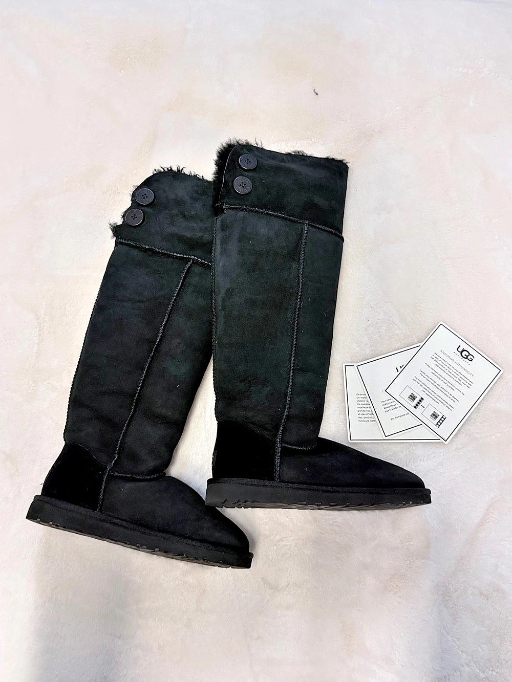 Like New UGG Bailey Over the Knee Black Tall Button Boots